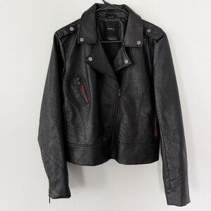 Skinnygirl Jeans Black Faux Leather Jacket – Size L